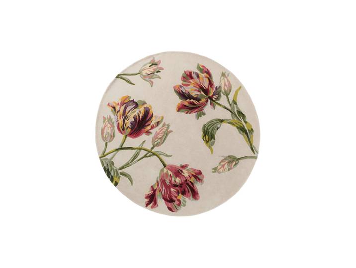Handgetufteter Designer Teppich „Gosford“ aus neuseeländischer Wolle Cranberry Ø 150 cm LAURA ASHLEY