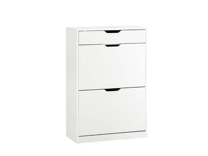 Meuble à Chaussure SoBuy - 2 Abattants et 1 Tiroir - L60xP30xH90 cm - Blanc