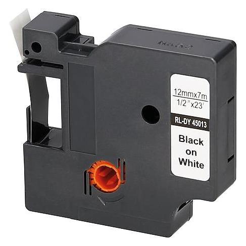 G&G Schriftband 10286 Kompatibel ersetzt DYMO 45013, S0720530 Bandfarbe: Weiss (1.20 cm, Schwarz, Weiss) (10286)