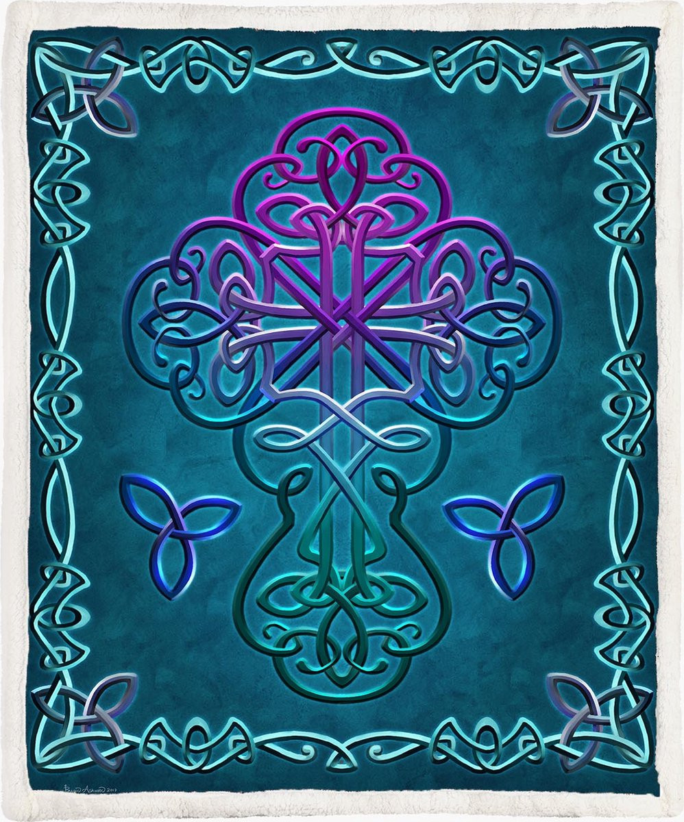 Keltisch Kruis Fleece Deken Celtic Cross B/D: 150 x 200 cm