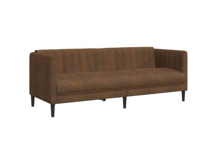 GHVBNMF 3-Sitzer Sofa Braun Polstersofa aus Mikrofaser 193cm Stilvolle Dreisitzer Couch mit weichem Bezug und dicker Polsterung fuer Ihr Wohnzimmer, Arbeitszimmer oder Lounge.
