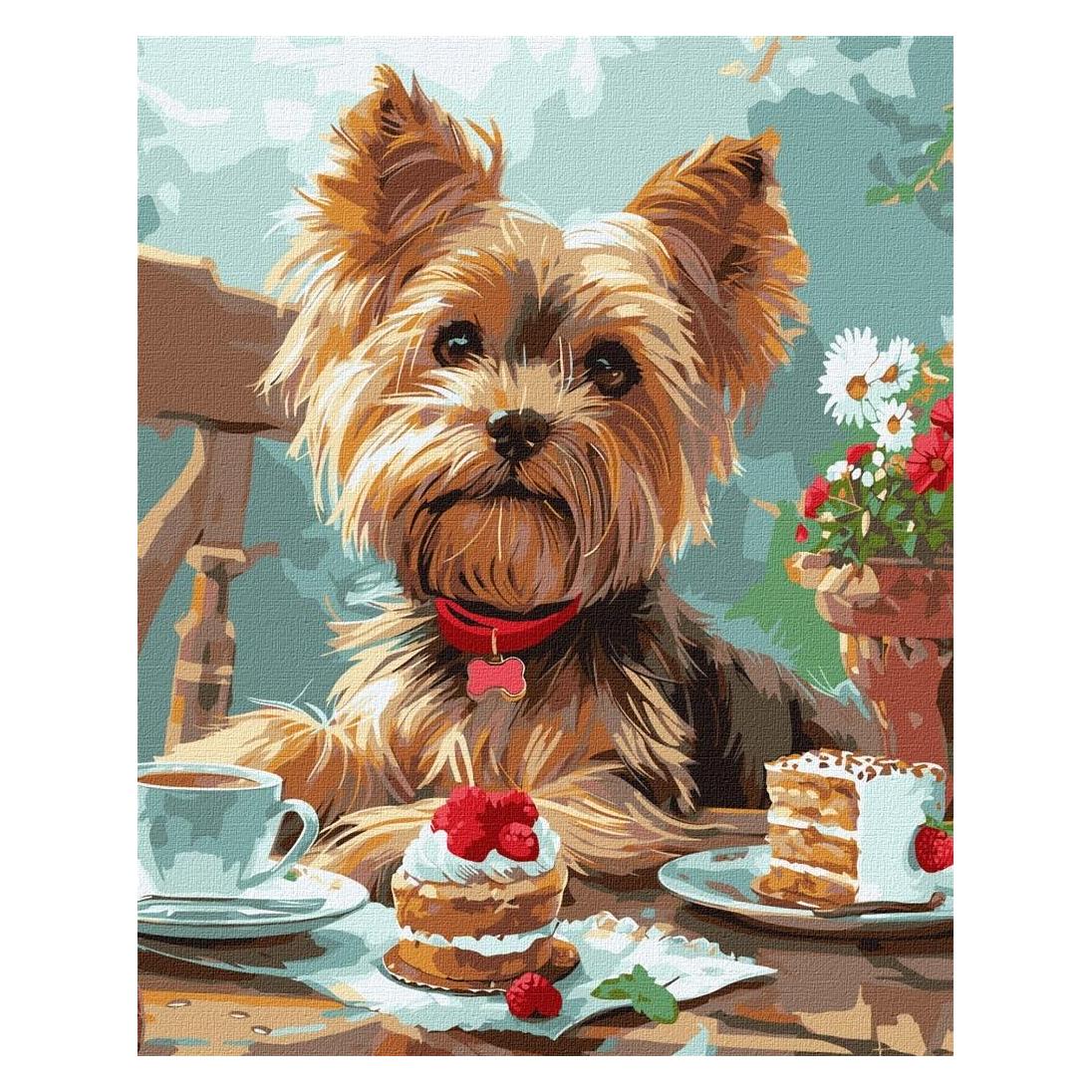 Ideyka Malen nach Zahlen - Nachmittagstee mit einem Yorkie (57949329)