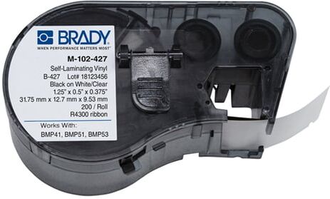 Brady M-102-427 etiquetas de vinil laminado 31,75 mm x 12,7 mm x 9,53 mm