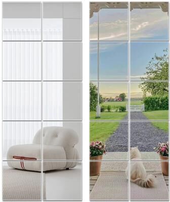 Inspired Living MirrorFlex Self Adhesive Mirror Sheets For DIY Wall Decor 30x30cm 20pcs