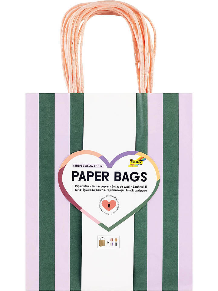 folia PAPER Papiertüten "M Stripes Glow Up" - ab 6 Jahren - onesize