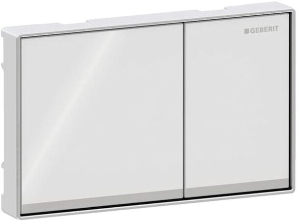 Geberit Betätigungsplatte Omega 60 Square 115081SI1 Glas weiss, für Omega Spülkästen