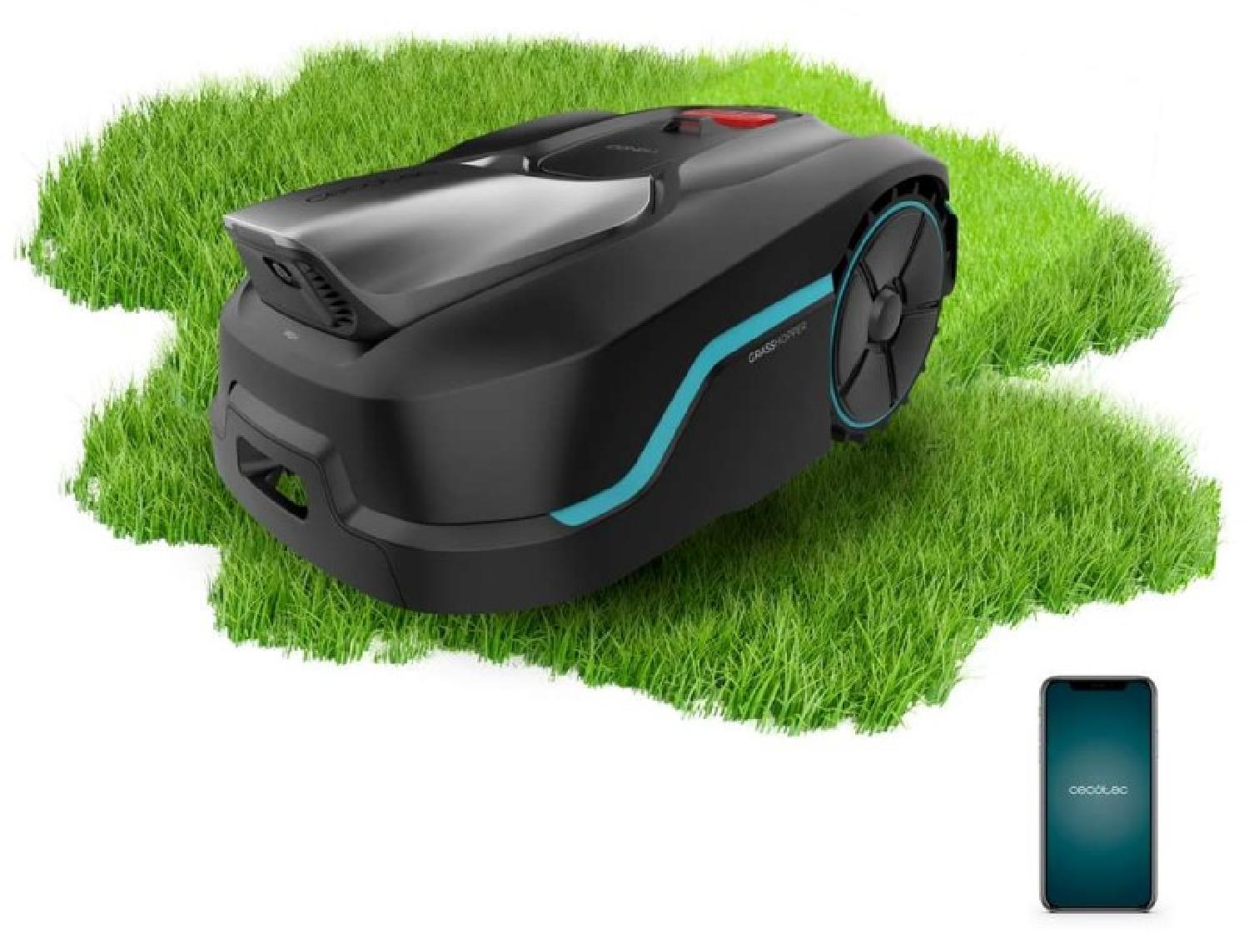 Cecotec Mähroboter ohne Begrenzungskabel mit KI-Kamera und Objekterkennung Conga Grasshopper 800 ProAI. Für Flächen bis 800 m².