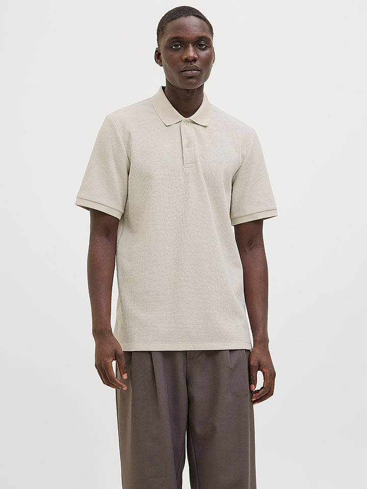 Jack & Jones Poloshirt "Austin" in Creme - XXL