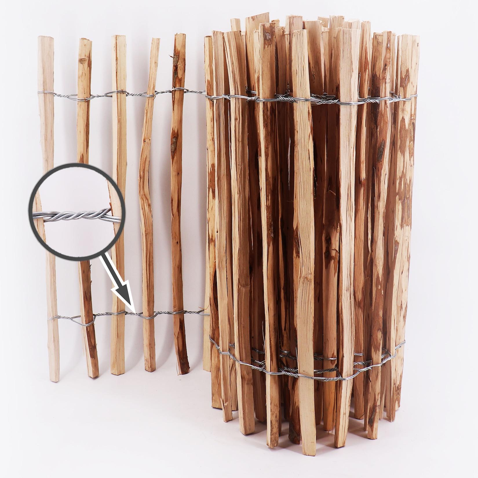 Aquagart 5m Komplett Set Staketenzaun 50cm hoch Lattenabstand 4-6cm mit 5 Holzpfosten 1,05m lang & Krampen