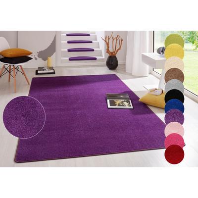 Teppich HANSE HOME "Fancy" Gr. 6, lila, B:200cm H:7mm L:280cm, Kunstfaser, Teppiche, Teppich, Kurzflor, Läufer, uni, gekettelt, Wohnzimmer, Schlafzimmer, Esszimmer