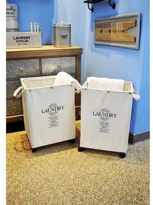 DesignStyles Set of 2 HEAVY DUTY Laundry Hampers on Wheels