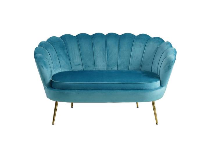 Livetastic 2-Sitzer-Sofa, Blau, Metall, 136x78x77 cm, Wohnzimmer, Sofas & Couches, Sofas, 2-Sitzer Sofas