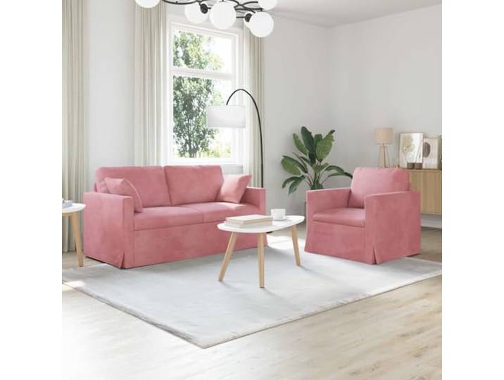 ZQQLVOO Modulares Sofa 2er Set Rosa Samt Metallrahmen, Schaumstoffpolster, Wohnzimmer, Schlafzimmer, Pflegeleicht
