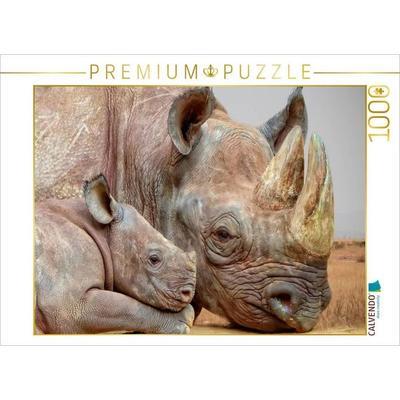 CALVENDO Puzzle Ein Motiv aus dem Kalender Bedrohte Tierart - Nashorn | 1000 Teile Lege-Größe 64x48cm Foto-Puzzle für glückliche Stunden, Sonstige von