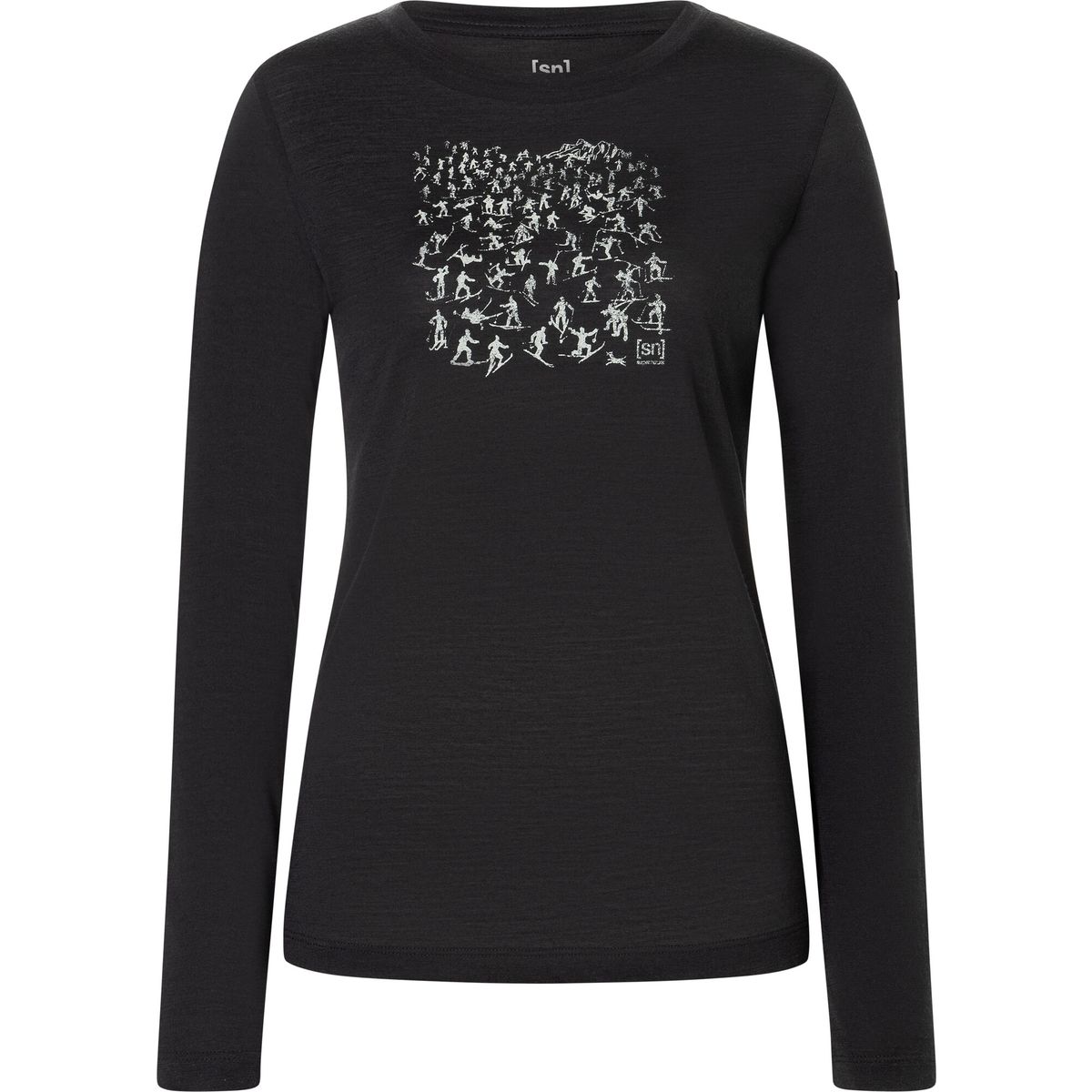 Super.Natural W Free Ski Tickets LS jet black/feather grey (Y87) M SNWP04084Y87M