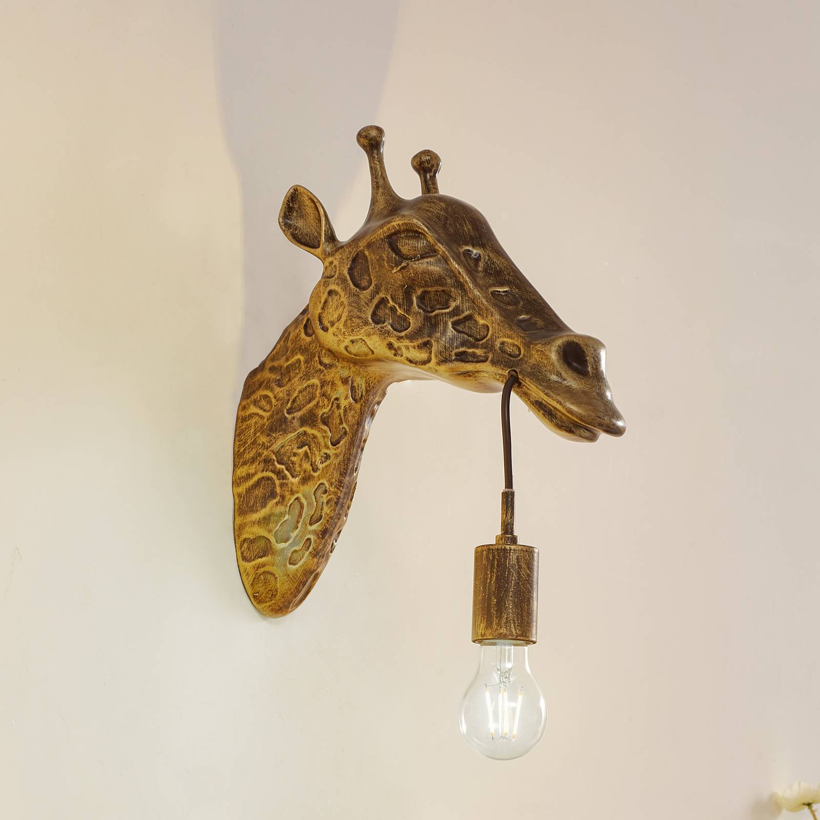 Wall Light Nirvathia Lindby, dimmable, Brass / gold, Living / Dining Room, metal, Design, Wall Light