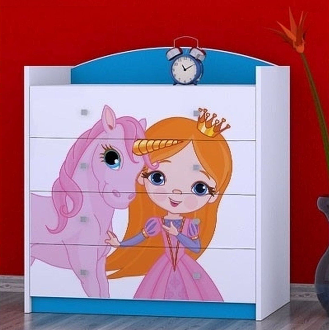 Zoomie Kids Kilding 4 - Drawer Kids Dresser Blue 100cm H X 88cm W X 44cm D