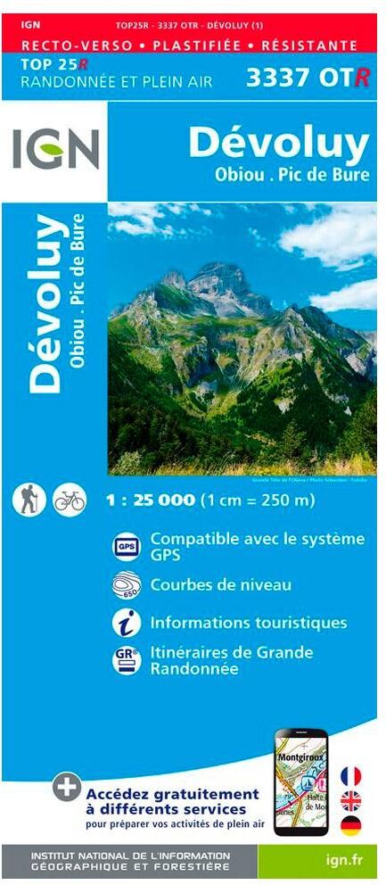 IGN  - 3333OTR Massif de la Chartreuse Nord - Résistante - Carte