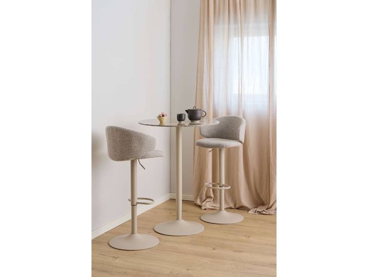 Bartisch ACTONA GROUP Stehtisch , beige (braun, grau, braun), B:80cm H:105cm T:80cm, Tische, Bartisch, Tisch braun, polierte Keramiktischplatte