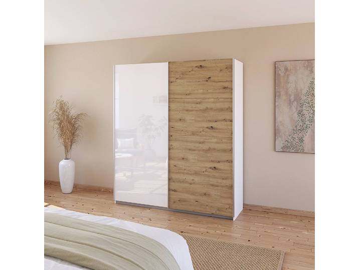 Armoire - Bicolore 181cm Blanc/Blanc brillant/Blanc alpin