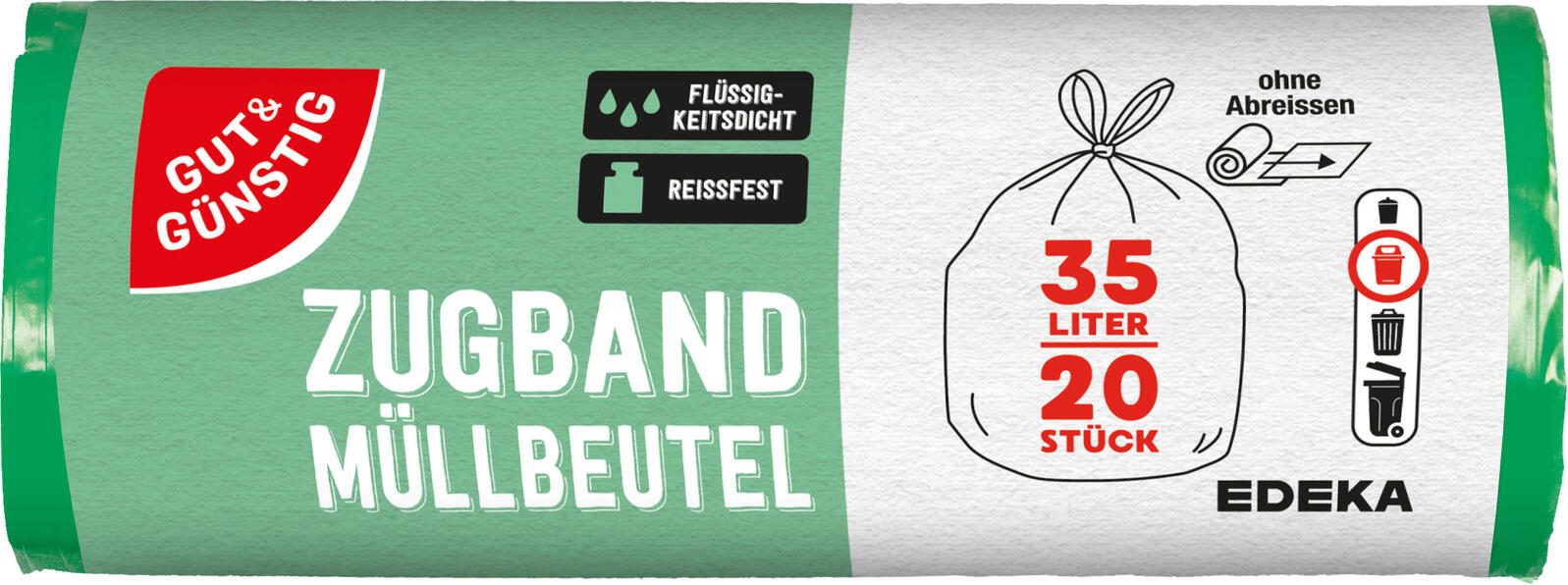 GUT&GÜNSTIG Müllbeutel 35,0 l grün 3442271009