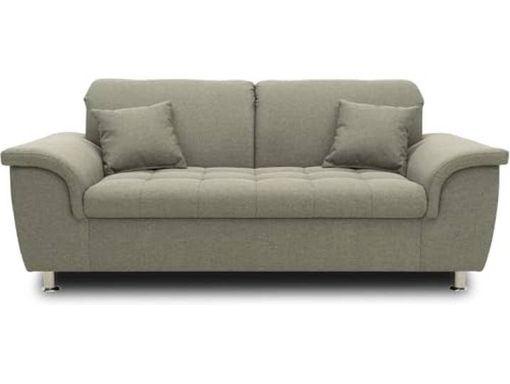 DOMO. collection Sofa Franzi, 2-Sitzer Couch, 2er Garnitur mit Nackenfunktion, Polstergarnitur 190 x 105 x 81 cm (BxTxH), grau-braun