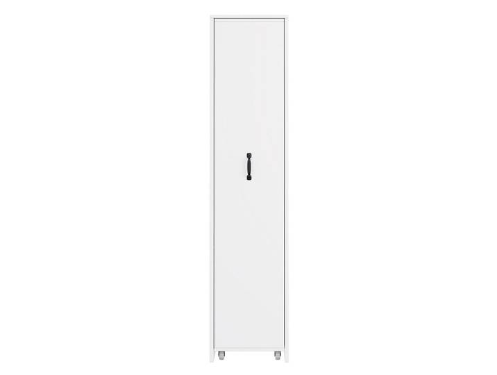 Flieks Bücherregal Schmal 160cm mit Rollen Platzsparend Modern, Weiß, 40x160.5x30 cm, Wohnzimmer, Regale, Bücherregale