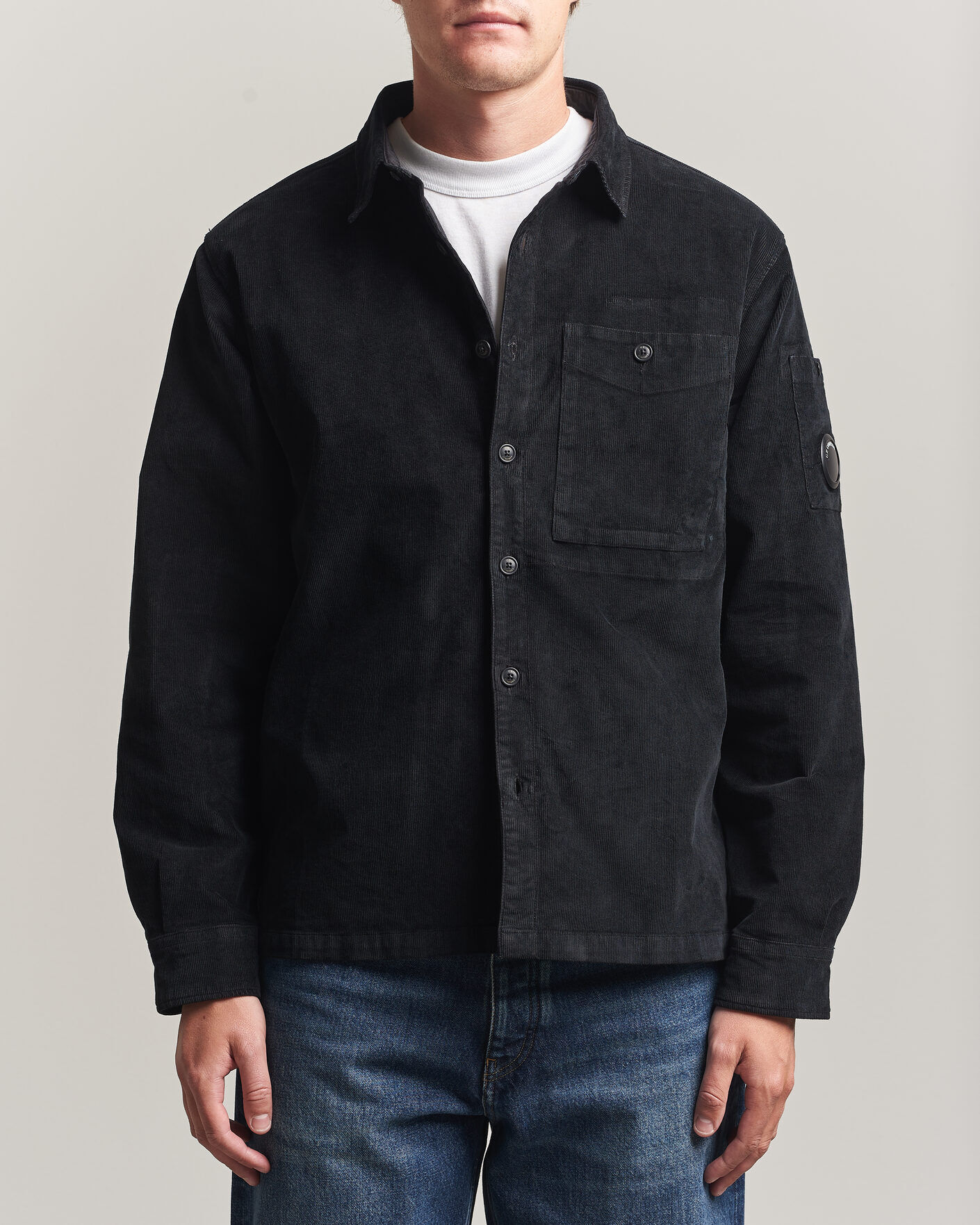 C.P. Company Corduroy Lens Overshirt Black men L Sort