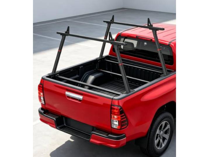 Garvee 1000 lbs Heavy-Duty Truck-Ladder Rack – Stahl, 49–65 verstellbar Verstellbar 35,4–71 , Doppelträger mit 8 C-Klemmen, Robuster Pickup Ladeflächen-Gepäckträger für Kajaks, Surfbretter, Leitern