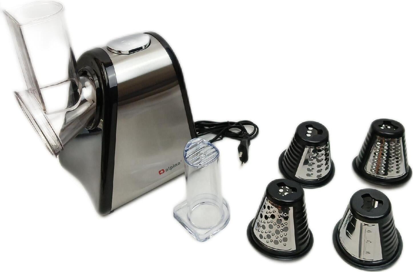 Alpina 4-in-1 elektrische groentesnijder, 200 watt, roestvrij staal