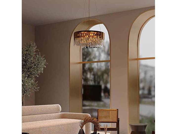 Suspension Wonderland Ø 50cm Doré Verre cristal / Acier inoxydable E14