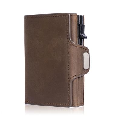 Pop Up RFID Leather Wallet With Coin And Note Compartments black