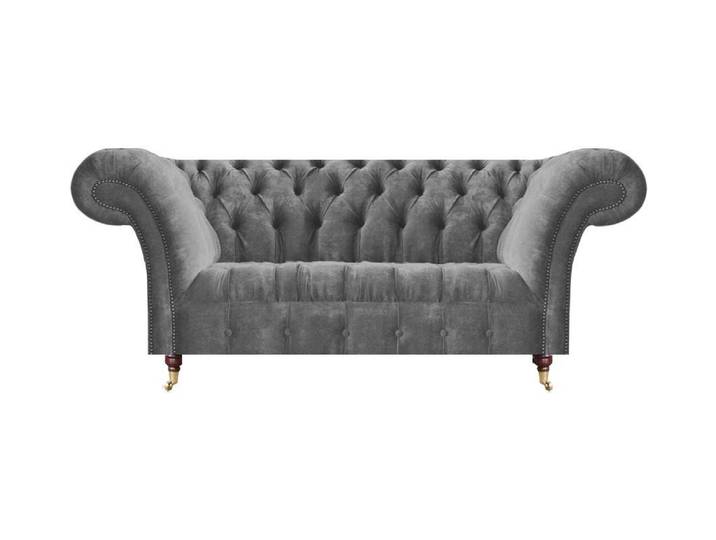 Xlmoebel Chesterfield-Sofa Graues Polstersofa im Chesterfield-Design für elegantes Wohnen, Sofa, Hergestellt in Europa