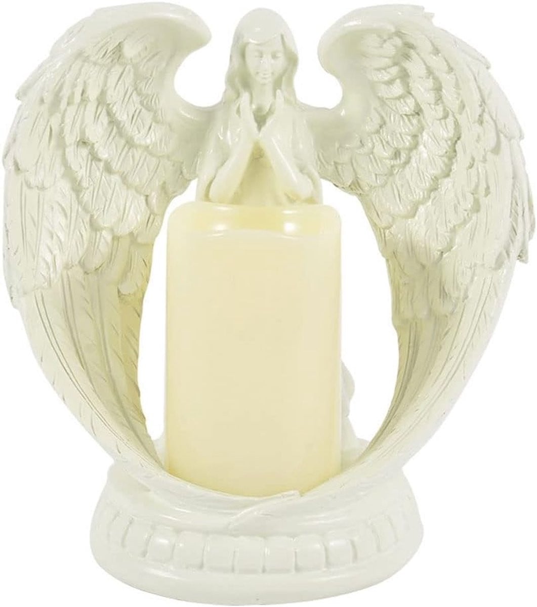 Kandelaar Engel Kaarsenhouder voor Diner Decoratie van Hars - 15 x 16 cm
