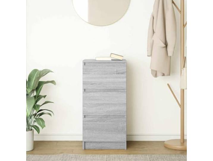 KTHLBRH Sideboard Grau Sonoma 37,5 x 35 x 76 cm 3 Schubladen Stabiles technisches Holz, robuste Platte, leicht zu reinigen, für Küche, Bad, Eingangsbereich