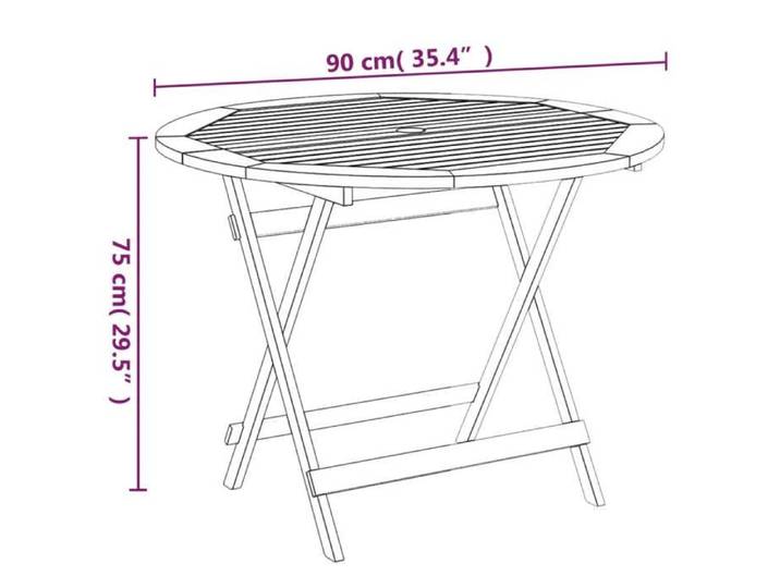 Table Balcon/Terrasse Brun - Magnifique Table pliable de jardin élégante - VENDUE SEULE - Ø 90x75cm Bois d'acacia solide -t234455