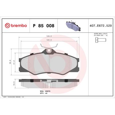 Brembo Bremsbelagsatz, Scheibenbremse [Hersteller-Nr. P85008] für VW