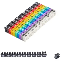 Offgridtec Kabelmarker Clips 0–9, 100 Stück, für 2,5 mm2 Kabel, je 10x Zahl