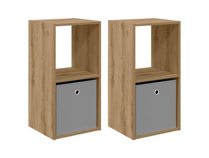 HGFDVCMR 2er Set Nachttisch Artisan-Eiche 35x32x68,5cm Holzwerkstoff Schlanker Beistelltisch fürs Schlafzimmer mit praktischer Schublade und offener Ablage für Ihre persönlichen Dinge.