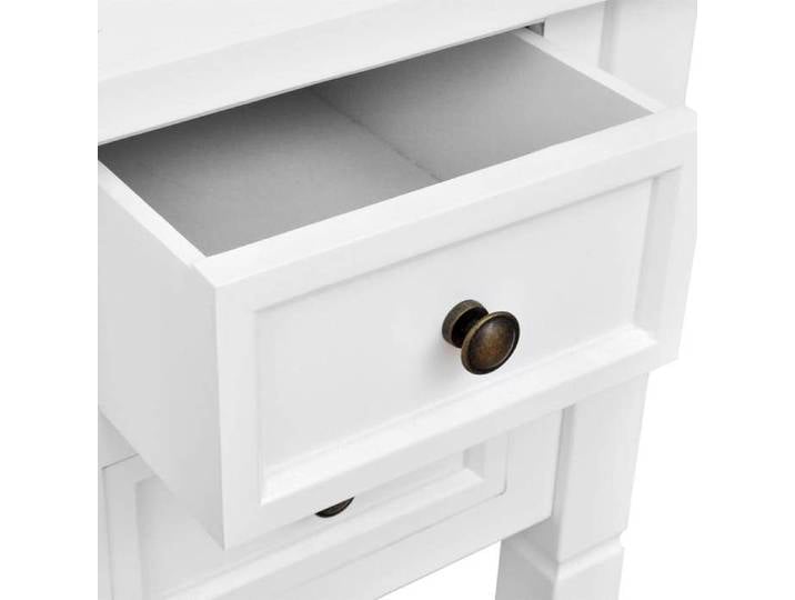 Bureau BURKE Blanc Table à écrire - 1 PERSONNE - blanc à 5 tiroirs BB40