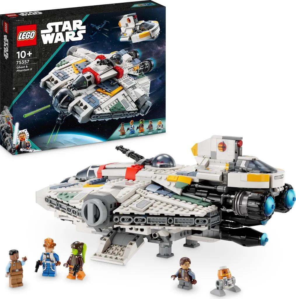 LEGO 75357 Star Wars Ghost & Phantom II Set mit 2 aus Bausteinen gebauten Ahsoka-Fahrzeugen, baubares Raumschiff-Spielzeug mit 5 Charakteren, darunter