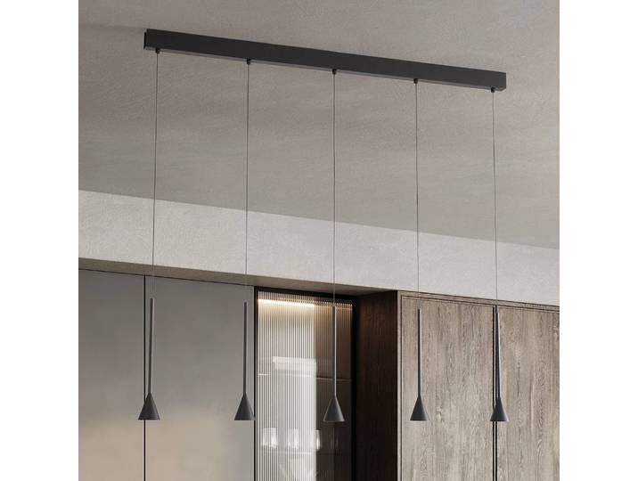 Pendelleuchte Net Typ C 3 x 150 x 110cm Schwarz/Schwarz Kabel ABS, Fassung ABS, Baldachin Aluminium, Gehäuse Leuchte Aluminium Nicht