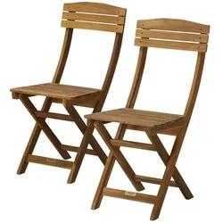 Balkonklappstuhl 2er-Set aus Akazienholz Java , holzfarben , Maße (cm): B: 55 H: 85