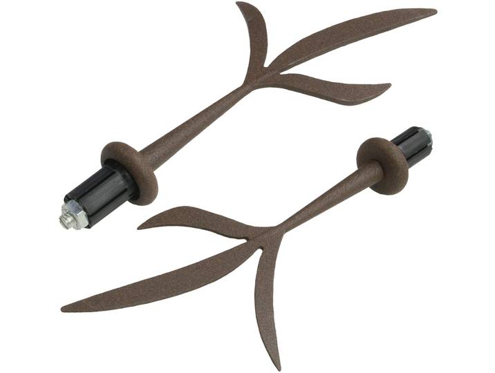 Gardinenstangen-Endstück LIEDECO Endstück, Endknopf Zweig Esperanca für 16 mm Stangen Gr. 1, braun (rostbraun), H:7,8cm L:15cm, Gardinenstangenendstücke, Gardinenstangen-Endstück, Endstück, Endknopf