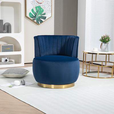 toswini 360 Degree Swivel Accent Sofa Chairs Round Armchairs with Wide Upholstered Fluffy Velvet Fabric Chair