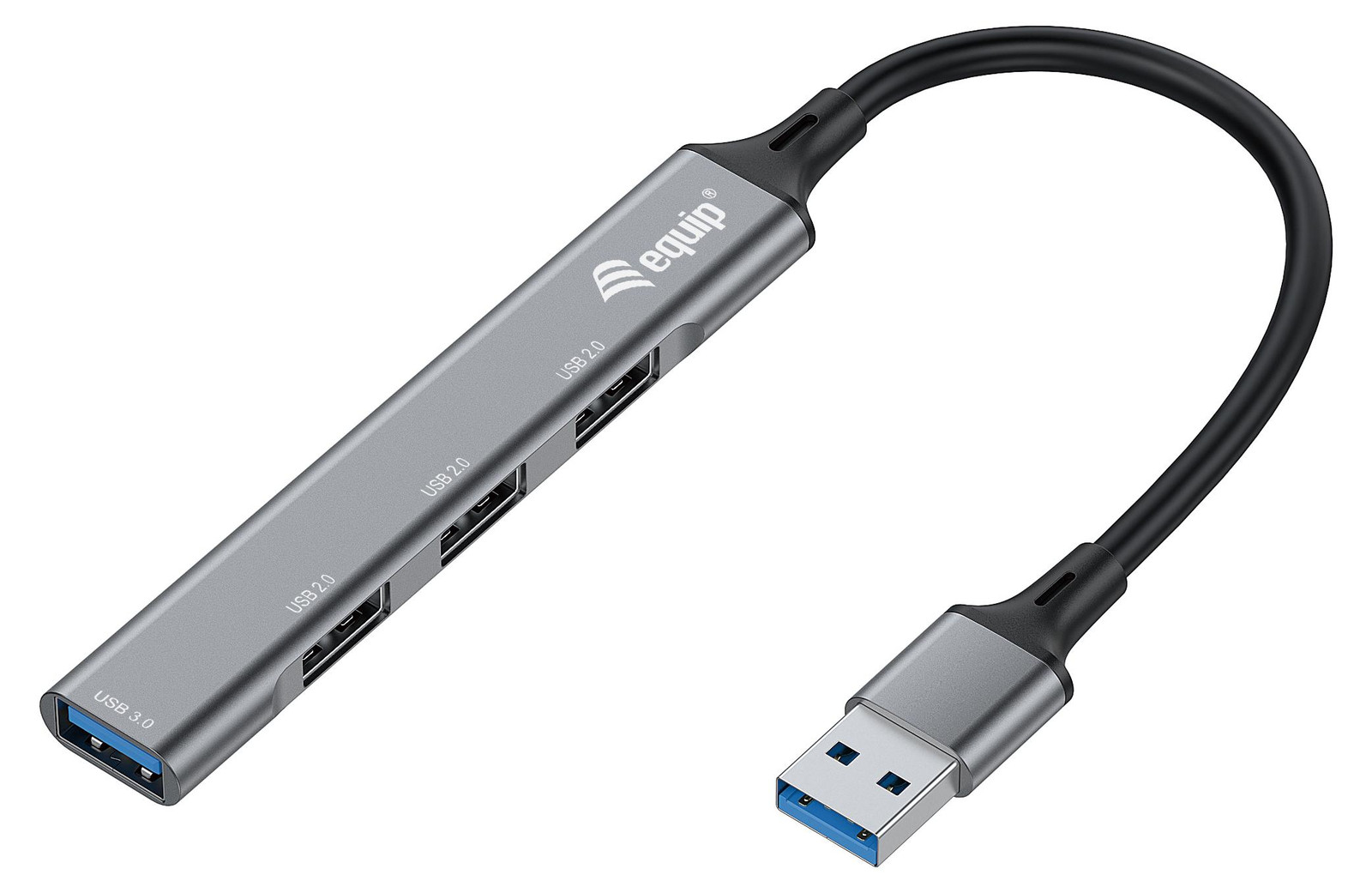 Equip 128960 USB-Hub 4-poorts met 1x USB 3.0 en 3x USB 2.0, grijs