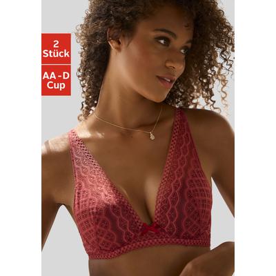 Push-up-BH, Damen, Gr. 90, Cup AA, braun (haselnuss, puder), Microtouch, Obermaterial: 60% Polyamid, 35% Polyester, 5% Elasthan, PETITE FLEUR BY LASCANA, BHs Push-up-BH, in modischem High-Apex Schnitt