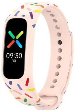 Everyday Crate OPPO Band Silicone Watch Band Sports Rainbow Dots Soft Replacement Strap light Pink