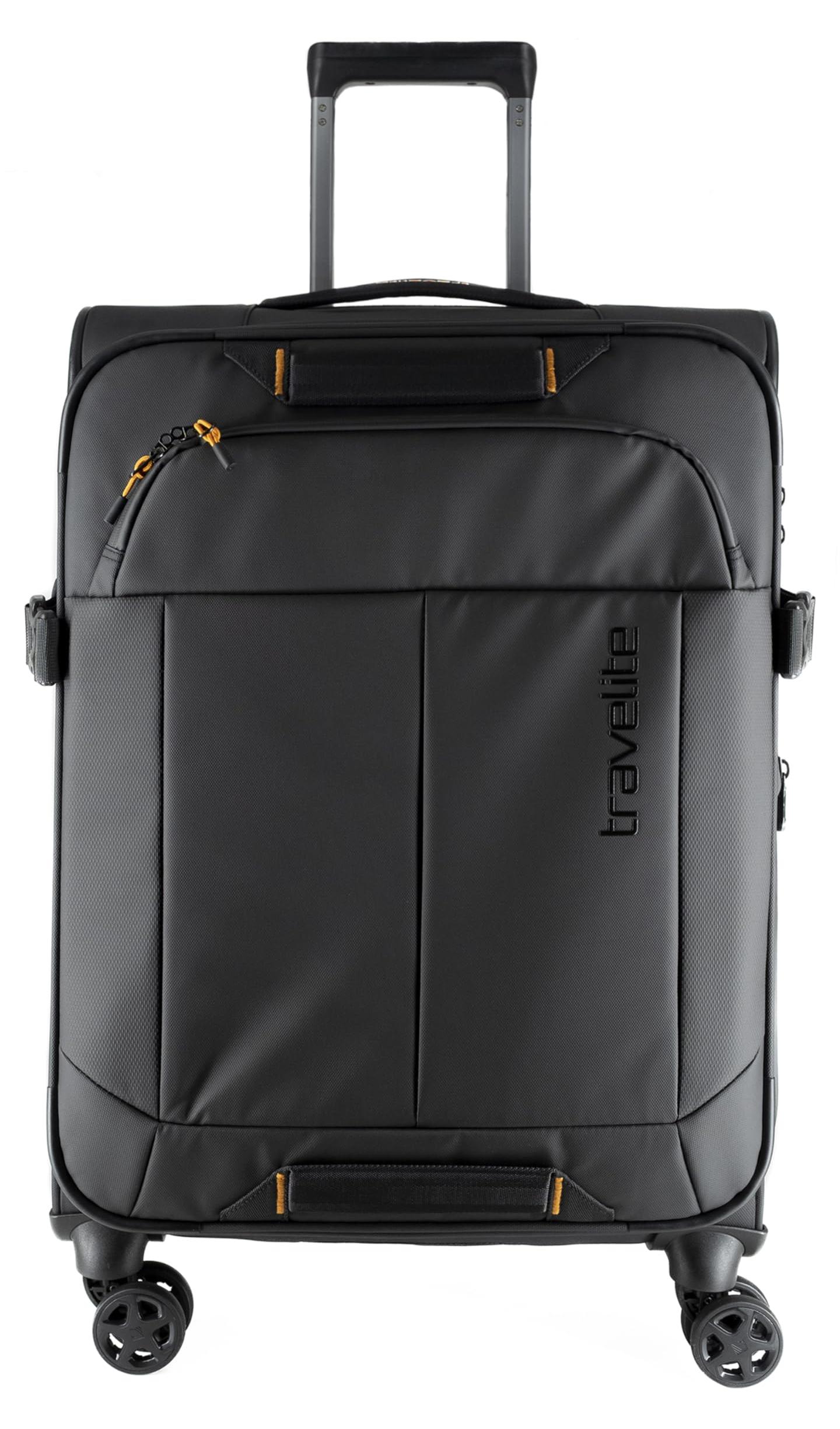 Travelite BRIIZE, Karre, Harte Schale, Schwarz, Medium, 4 Rad/Räder, TSA-Kombinationsschloss