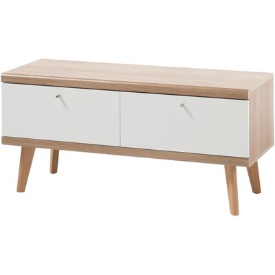 Lowboard HOME AFFAIRE "Merle", weiß (eiche riviera nb, weiß matt), B:107cm H:40cm T:50cm, Holzwerkstoff, Sideboards, Lowboard, Scandi Design, Breite 107 cm